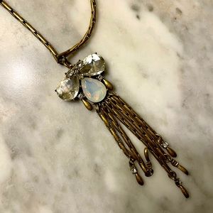 Long Necklace with Faux Diamonds